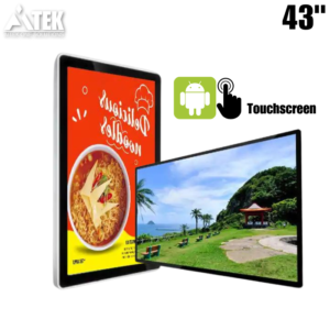 Digital Signage Wallmount 43" TouchScreen Free CMS